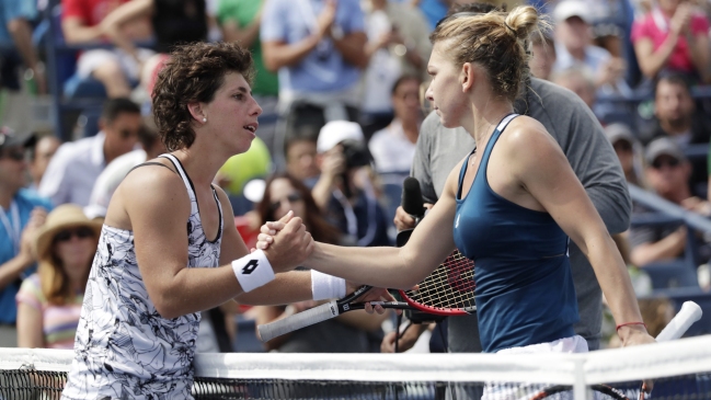 Simona Halep eliminó a Carla Suárez y pasó a cuartos de final en el US Open
