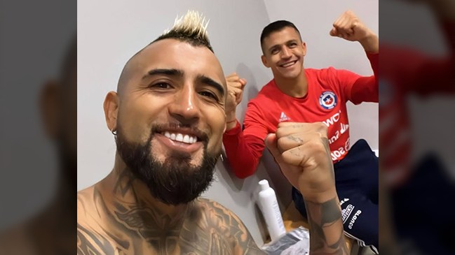 Arturo Vidal y Alexis Sánchez festejaron el triunfo de Rodelindo en el derbi de San Joaquín