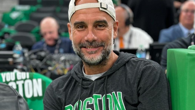 Pep Guardiola fue un hincha más de Boston Celtics en la final de la NBA