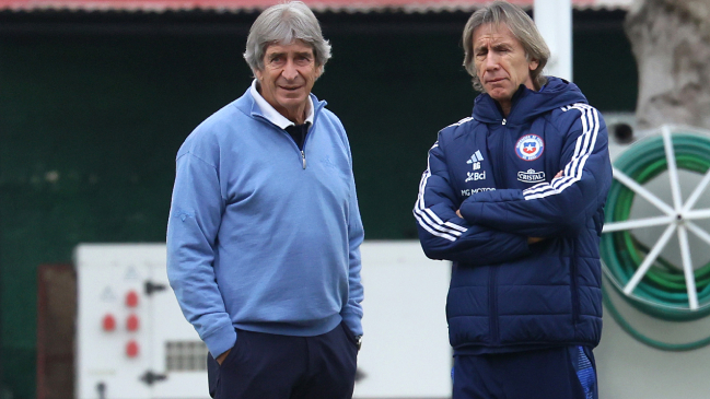 Manuel Pellegrini se reunió con Ricardo Gareca y presenció la práctica de la Roja