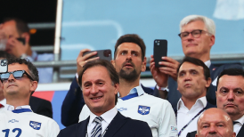 Novak Djokovic lamentó en el estadio la eliminación de Serbia de la Eurocopa