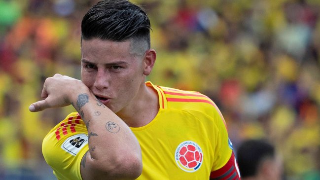 James Rodríguez encabeza la nómina de Colombia para recibir a Chile en Clasificatorias